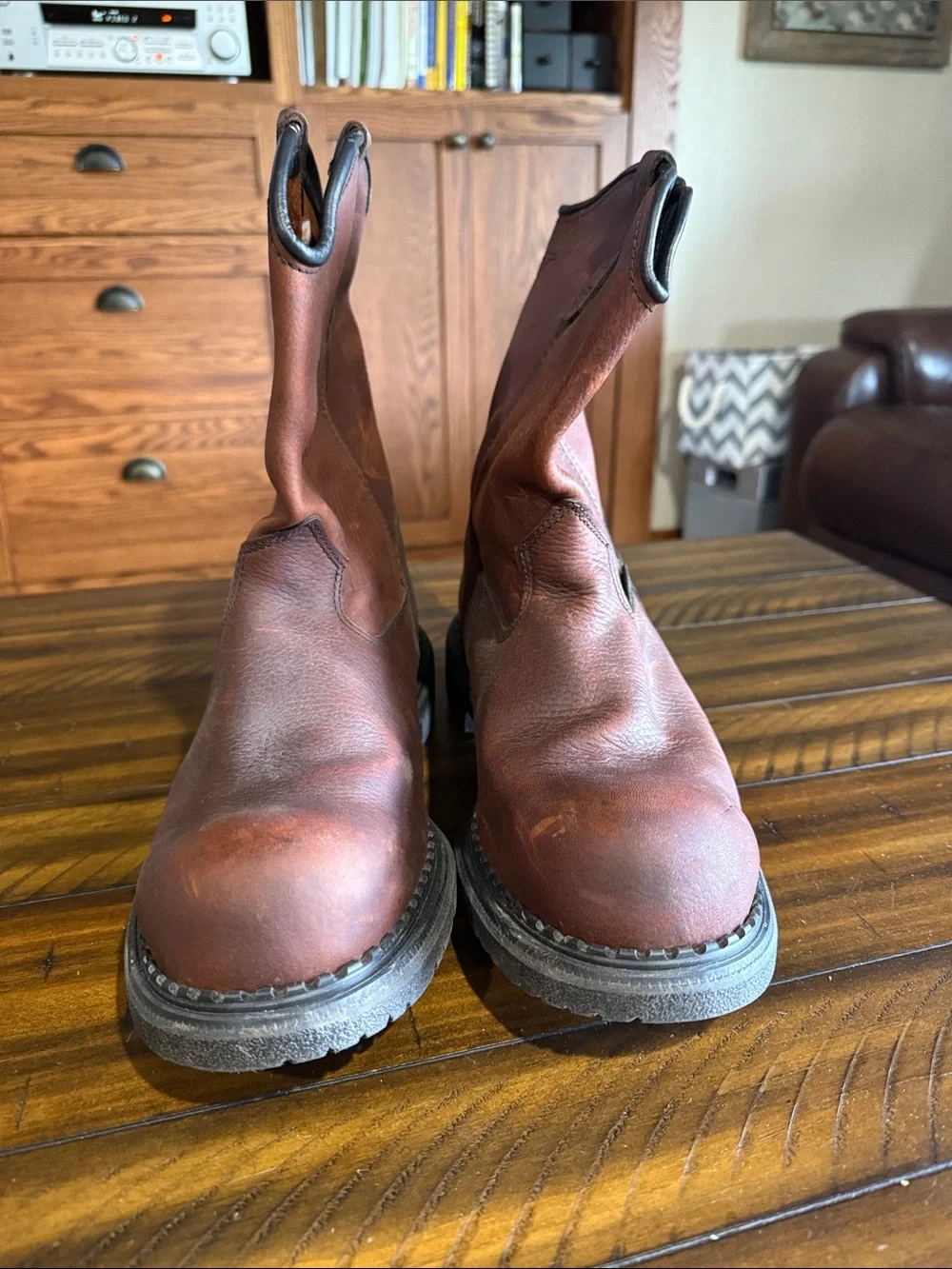 Red Wing Shoes DynaForce Men's Brown Leather Pull-On Work Boots